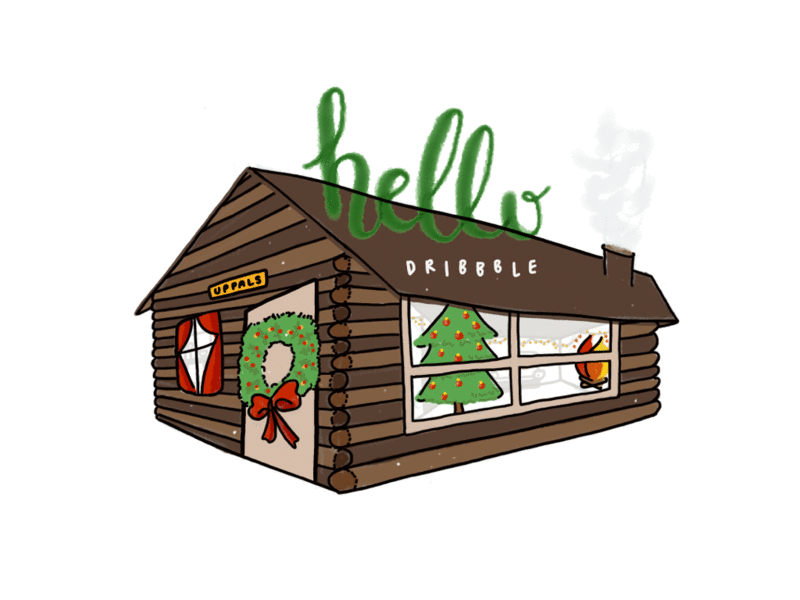 Happy Holidays Dribbble cabin christmas debut hand lettering illustration paper53 winter xmas