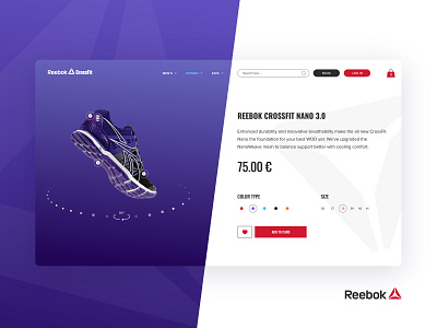 Reebok Crossfit - Product page concept design e commerce interface design mobile responsive ui ux website