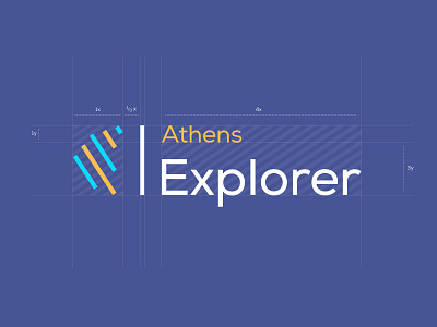 Athens explorer - Travel agency booking brand branding design design greece guide lines logo mark symbol typography vacation