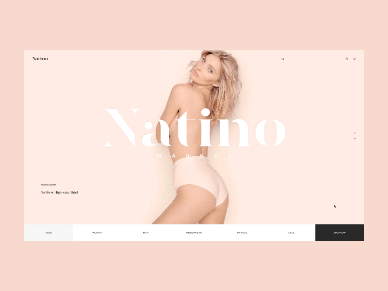 Natino (concept) card interaction interaction animation interaction design internet shop shop slider slider design ui deisgn underwear web deisgn