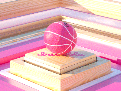 First Shot! 3d animation ball basketball cinema4d gradient isometric sport wood