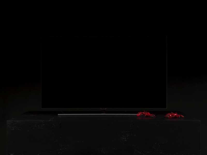 Qled Monitor 3d advertisement animation carbs cinema4d dark geometric gif marble neon