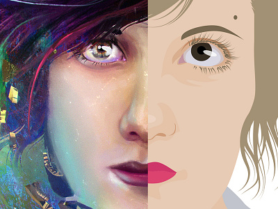 Close Up adobe coming soon detail digital art female illustration painting photoshop portrait vector