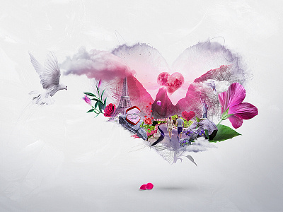 Heart Land adobe art art direction design digital art heart love photoshop valentines day