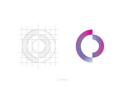 CONCON adobe brand branding concept construction gradient illustrator logo mark minimal simple vector