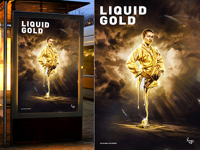 Liquid Gold adobe advertising art art direction creative digital art games gold illustration liquid olympic photoshop