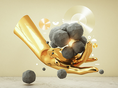 Lolly 3ds max abstract adobe autodesk design gold graphic design hand illustration photoshop render