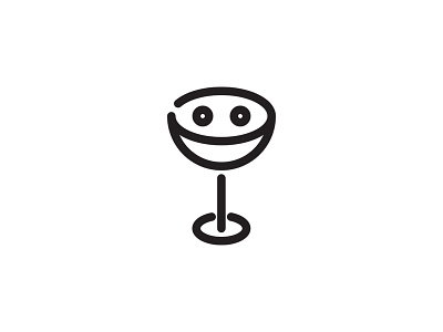 Positive Bar bar design glass graphic design icon logo logo mark olive positive pub smile