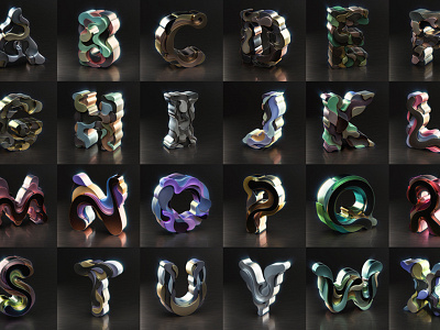 Surreal Alphabet 36daysoftype 3d abstract adobe alphabet colors design illustration lettering photoshop surreal type