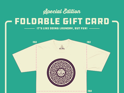 Tiny foldable t-shirt gift card aaron draplin christmas foldable gift gift card holidays