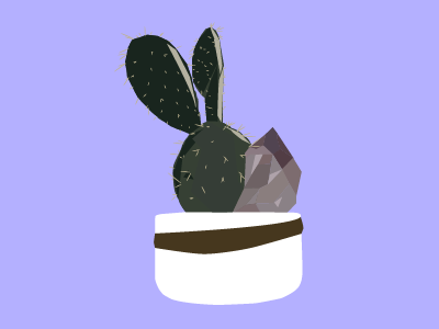 Cactus with Amethyst