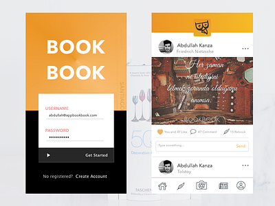 BookBook App book books login sketch social media