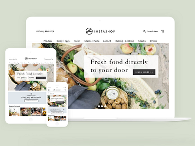 Instashop Reimagining branding design flat homepage logo minimal responsive ui web website