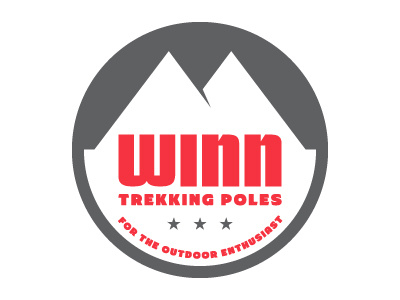 Winn Trekking Poles Logo badge graphic design logo