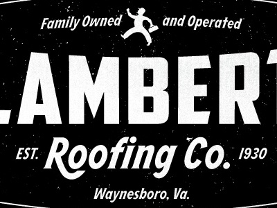 Lambert Roofing Logo industrial lambert logo roofing vintage