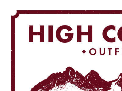 High Country Outfitters Logo design distressed logo mountains vintage