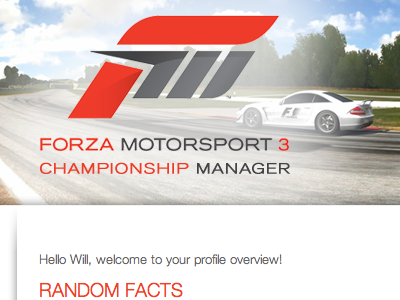 Forza Motorsport 3 Championship Manager - A design games personal project
