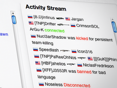 Battlefield Bad Company 2 Server Manager - Activity Stream bfbc2sm icons web app
