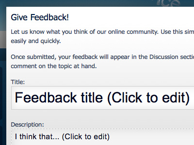 Feedback Modal Window