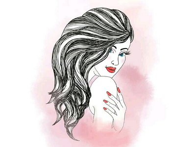 Illustration of a woman drawing illustration minimal procreate sketch women