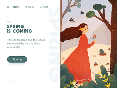 Spring design flat illustraion illustration ui web