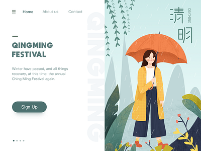 Qingming festival design flat illustraion illustration web
