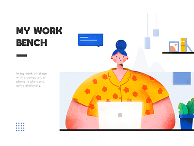 Workbench design flat illustraion ui web