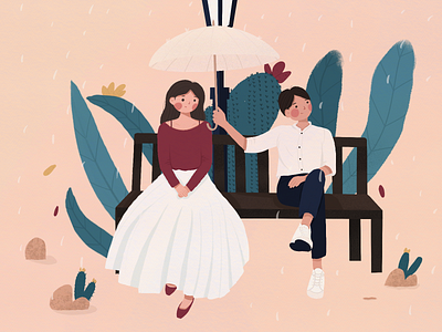 Lovers design flat illustraion