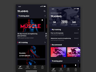 Fitness exercise application_1 app bodybuilding color design exercise fitness app ui ux