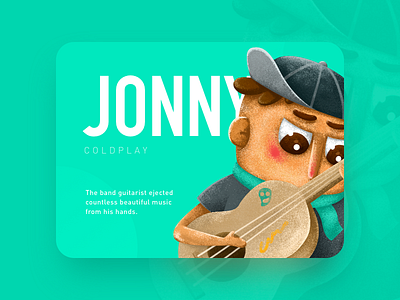 Jonny children coldplay color cute green illustration music