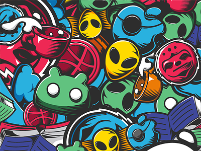 Qieman2 android apple cartoon color cool dribbble hiphop illustration meetup wallpaper