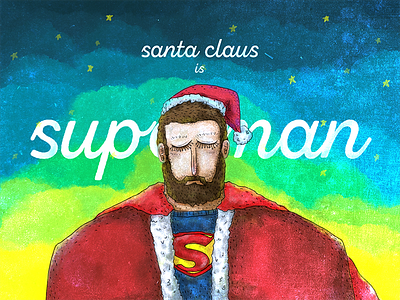Santa claus is Superman christmas claus color colourful cool illustration santa star superman wallpaper