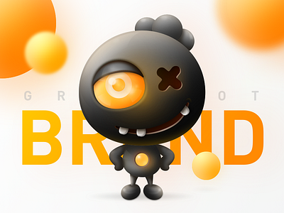 Brand2 black cartoon children color cute dreadful game illustration monster orange