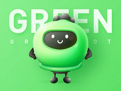 Green Dot cartoon color cool cute doll game green illustration mascot sketch