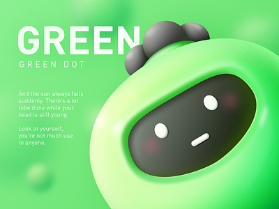 Green Dot cartoon color cool cute doll game green illustration mascot sketch