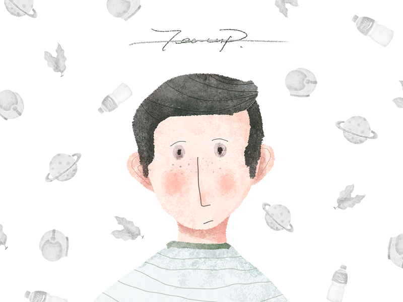 I'll try portrait fresh forest watercolor star illustration dark clean color boy