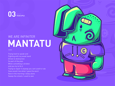 Mantatu Rabbit cartoon color cool doll fluorescence hiphop illustration illustrator rabbit violet
