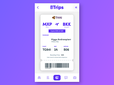 // My Trips // app challenge flight tickets mobile app travel