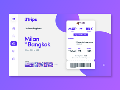 // My Trips // app challenge desktop flight tickets travel web