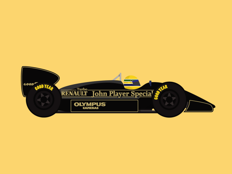 John Player Special Team Lotus 1 animation color f1 formula gif illustration senna