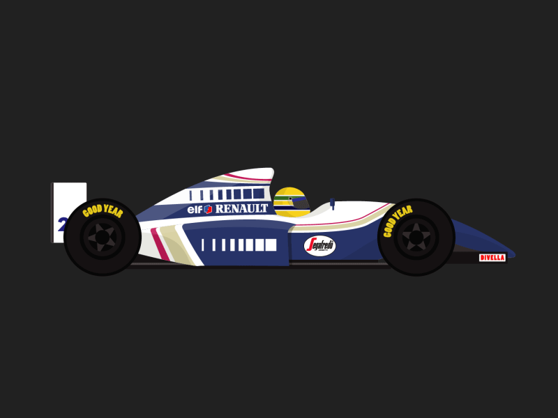 Rothmans Williams Renault 1 animation color f1 formula gif illustration senna