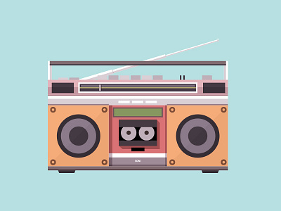 Radio color flat illustration music radio