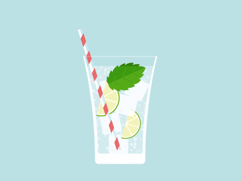 Mojito animation cocktail color cube gif glass ice illustration lemon mojito summer