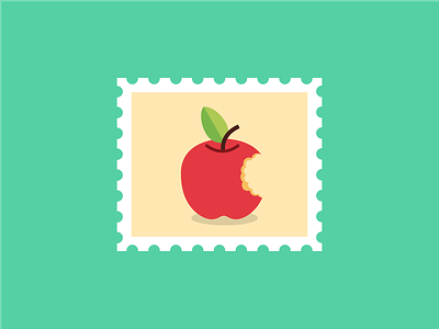 Stamp 2 apple color colors flat illustration illustrator post stamp vector