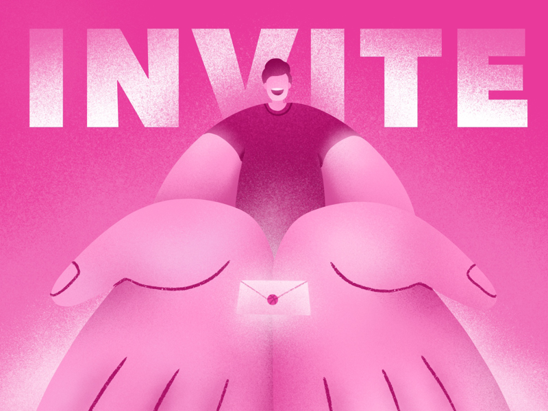 A Dribbble Invitation pink invite dribble illustration dribble invites dribble invite