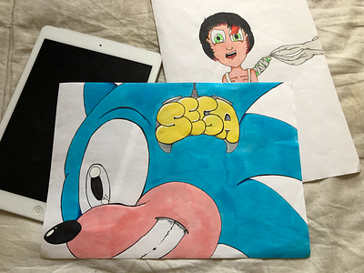 Sonic the Hedgehog art doodle games hedgehog marker pens sega sonic video