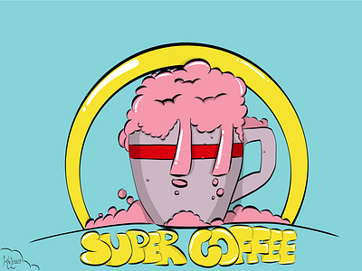 Super Coffee. apple coffee design illustration ipad pencil pro shop super vector artwork work