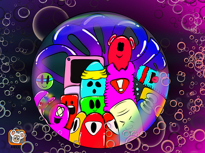 Doodles in a Bubble adobe affinity apple apple pen art artwork bubbles colour design designer doodle illustration ipad iphone photo portfolio pro vector wallpaper