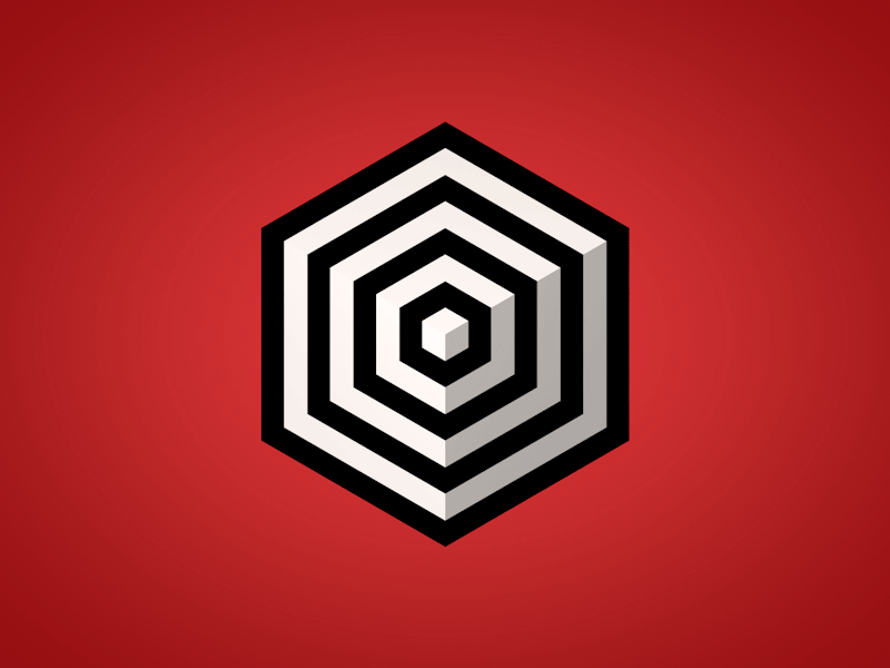 Hexa (.gif) 3d animation black cinema4d cube gif hexagon red rotate square white