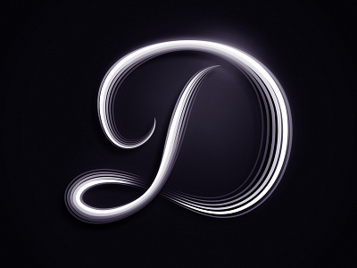 D4 alphabet d flow letter lettering lighting shadow type typography